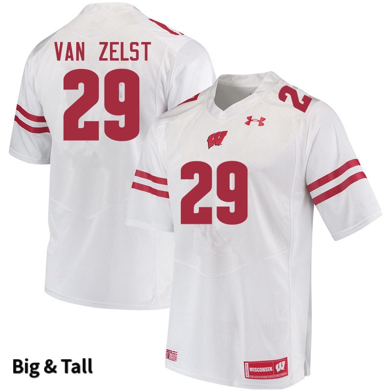 Wisconsin Badgers Men's #29 Nate Van Zelst NCAA Under Armour Authentic White Big & Tall College Stitched Football Jersey DU40W47QH